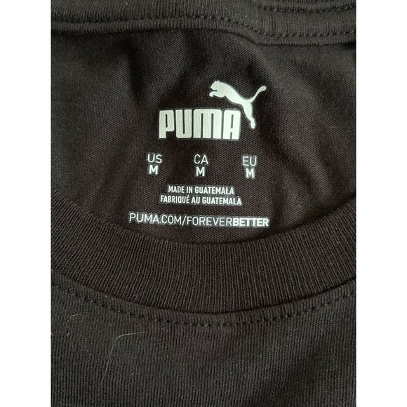 Men’s T-Shirt PUMA OVERSIZE  JOCK  TAG TEE Black Short Sleeve,Crew Neck Size M - Picture 9 of 11